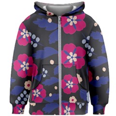 Vector Seamless Flower And Leaves Pattern Kids  Zipper Hoodie Without Drawstring by Sobalvarro