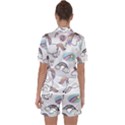 Cute Unicorns With Magical Elements Vector Satin Short Sleeve Pyjamas Set View2