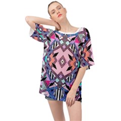 Marble Texture Print Fashion Style Patternbank Vasare Nar Abstract Trend Style Geometric Oversized Chiffon Top by Sobalvarro
