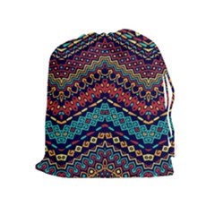 Ethnic  Drawstring Pouch (xl) by Sobalvarro