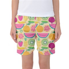 Seamless Pattern With Fruit Vector Illustrations Gift Wrap Design Women s Basketball Shorts by Vaneshart