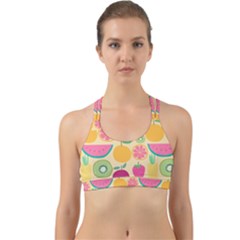 Seamless Pattern With Fruit Vector Illustrations Gift Wrap Design Back Web Sports Bra by Vaneshart