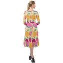 Seamless Pattern With Fruit Vector Illustrations Gift Wrap Design Ruffle End Midi Chiffon Dress View2