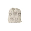 Seamless Pattern Hand Drawn Cats With Hipster Accessories Drawstring Pouch (Small) View2