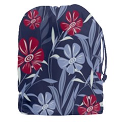 Abstract Seamless Pattern With Colorful Tropical Leaves Flowers Purple Drawstring Pouch (3xl) by Vaneshart