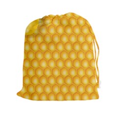 Abstract Honeycomb Background With Realistic Transparent Honey Drop Drawstring Pouch (2xl) by Vaneshart