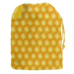 Abstract Honeycomb Background With Realistic Transparent Honey Drop Drawstring Pouch (3xl) by Vaneshart