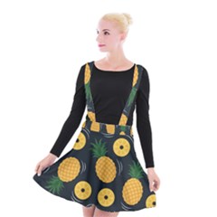 Seamless Pattern Pineapple Pattern Suspender Skater Skirt by Vaneshart