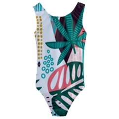 Abstract Seamless Pattern With Tropical Leaves Kids  Cut-out Back One Piece Swimsuit by Vaneshart