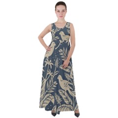 Birds Nature Design Empire Waist Velour Maxi Dress by Vaneshart