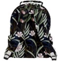 Trending Abstract Seamless Pattern With Colorful Tropical Leaves Plants Black Background Rounded Multi Pocket Backpack View3