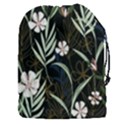 Trending Abstract Seamless Pattern With Colorful Tropical Leaves Plants Black Background Drawstring Pouch (3XL) View1