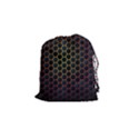 Dark Hexagon With Light Fire Background Drawstring Pouch (Small) View1