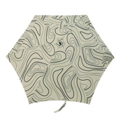 Topographic Lines Background Salmon Colour Shades Mini Folding Umbrellas by Vaneshart