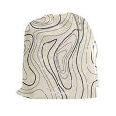 Topographic Lines Background Salmon Colour Shades Drawstring Pouch (2xl) by Vaneshart