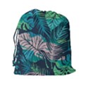 Seamless Abstract Pattern With Tropical Plants Drawstring Pouch (2XL) View2
