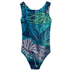 Seamless Abstract Pattern With Tropical Plants Kids  Cut-out Back One Piece Swimsuit by Vaneshart