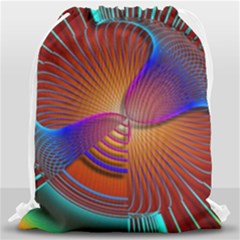 Lines Rays Background Light Rainbow Drawstring Bag (large) by Bajindul