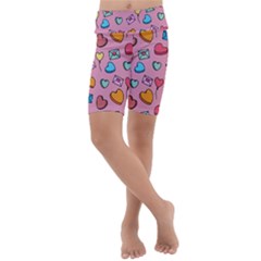 Candy Pattern Kids  Lightweight Velour Cropped Yoga Leggings by Sobalvarro