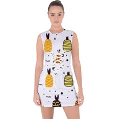Pineapples Lace Up Front Bodycon Dress by Sobalvarro