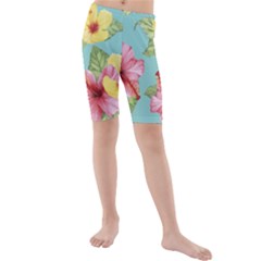 Hibiscus Kids  Mid Length Swim Shorts by Sobalvarro
