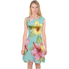 Hibiscus Capsleeve Midi Dress by Sobalvarro