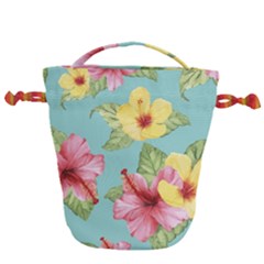 Hibiscus Drawstring Bucket Bag by Sobalvarro