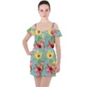 Hibiscus Ruffle Cut Out Chiffon Playsuit View1