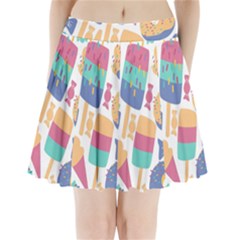 Icecream Pattern Pastel Sumer Pleated Mini Skirt by Vaneshart