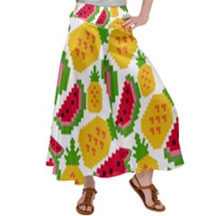 Watermelon Pattern Se Fruit Summer Satin Palazzo Pants by Vaneshart