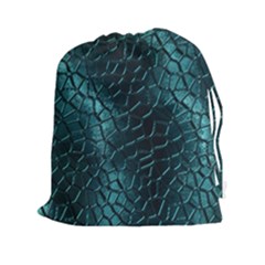 Texture Glass Network Glass Blue Drawstring Pouch (2xl) by Vaneshart