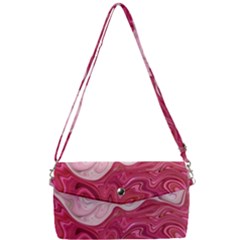 Liquid Marble Trending Abstract Paint Removable Strap Clutch Bag by Vaneshart