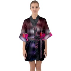 Aquarium By Traci K Half Sleeve Satin Kimono  by tracikcollection
