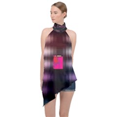 Aquarium By Traci K Halter Asymmetric Satin Top by tracikcollection