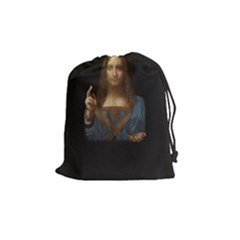 Salvator Mundi Leonardo Davindi 1500 Jesus Christ Savior Of The World Original Paint Most Expensive In The World Drawstring Pouch (medium) by snek