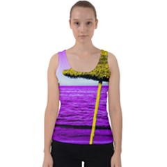 Pop Art Beach Umbrella Velvet Tank Top by essentialimage