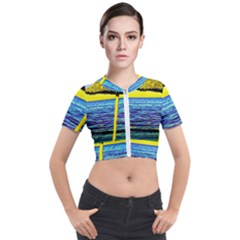 Pop Art Beach Umbrella  Short Sleeve Cropped Jacket by essentialimage