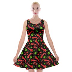 Hot Pepper Velvet Skater Dress by trulycreative