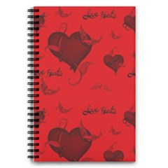 Wonderful Pattern Of Hearts 5 5  X 8 5  Notebook by FantasyWorld7