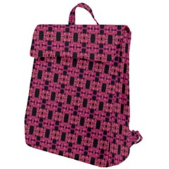 Red Black Abstract Pattern Flap Top Backpack by BrightVibesDesign