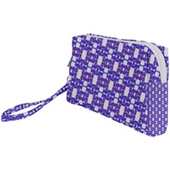 Purple  White  Abstract Pattern Wristlet Pouch Bag (small) by BrightVibesDesign