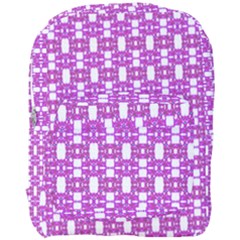 Pink  White  Abstract Pattern Full Print Backpack by BrightVibesDesign
