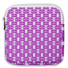 Pink  White  Abstract Pattern Mini Square Pouch by BrightVibesDesign