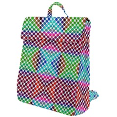 Colorful Circle Abstract White  Red Pink Green Flap Top Backpack by BrightVibesDesign