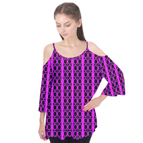 Circles Lines Black Pink Flutter Tees by BrightVibesDesign