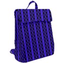 Circles Lines Black Blue Flap Top Backpack View2