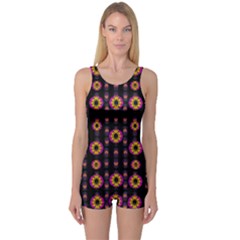 Fantasy Flowers In New Freedom One Piece Boyleg Swimsuit by pepitasart