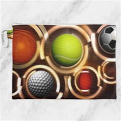 Sport Ball Tennis Golf Football Canvas Cosmetic Bag (xxl) by HermanTelo