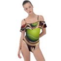 Sport Ball Tennis Golf Football Frill Detail One Piece Swimsuit View1