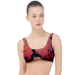 Funny Halloween Design, Cat, Pumpkin And Witch The Little Details Bikini Top by FantasyWorld7